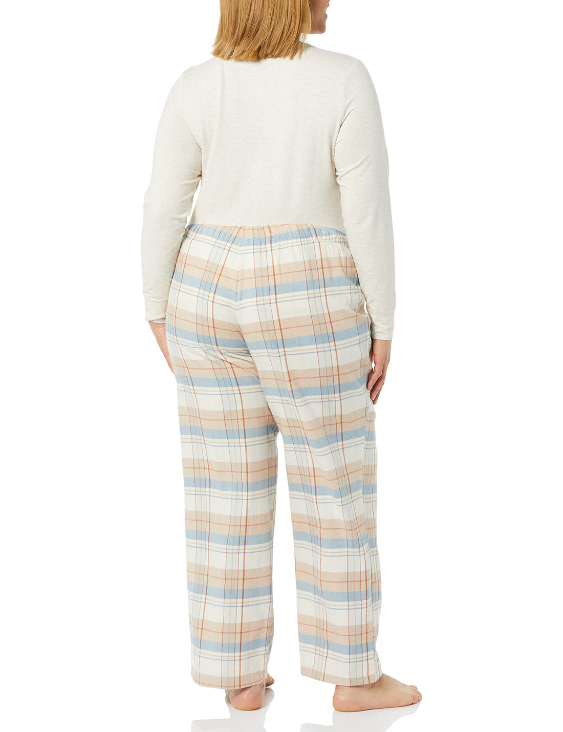 Amazon Essentials Women's Lightweight Flannel Pajama Pant and Long-Sleeve T-Shirt Sleep Set
