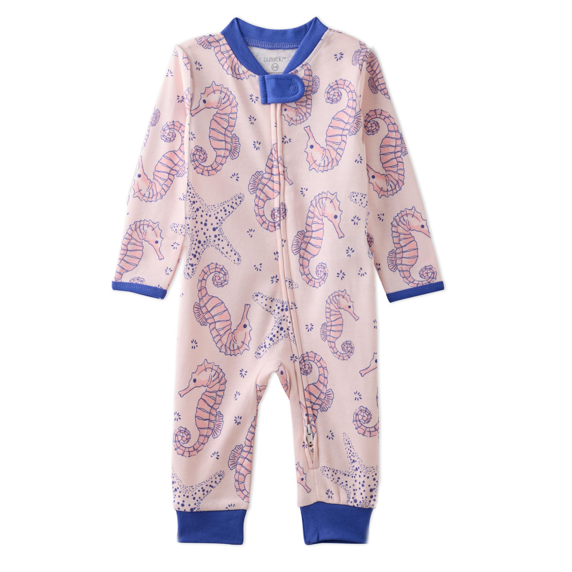 Butterblu Shadow Sleep & Play Baby Pajamas 100% Organic Cotton Two Way Zipper Sleeper Pajamas for Baby Boys & Girls