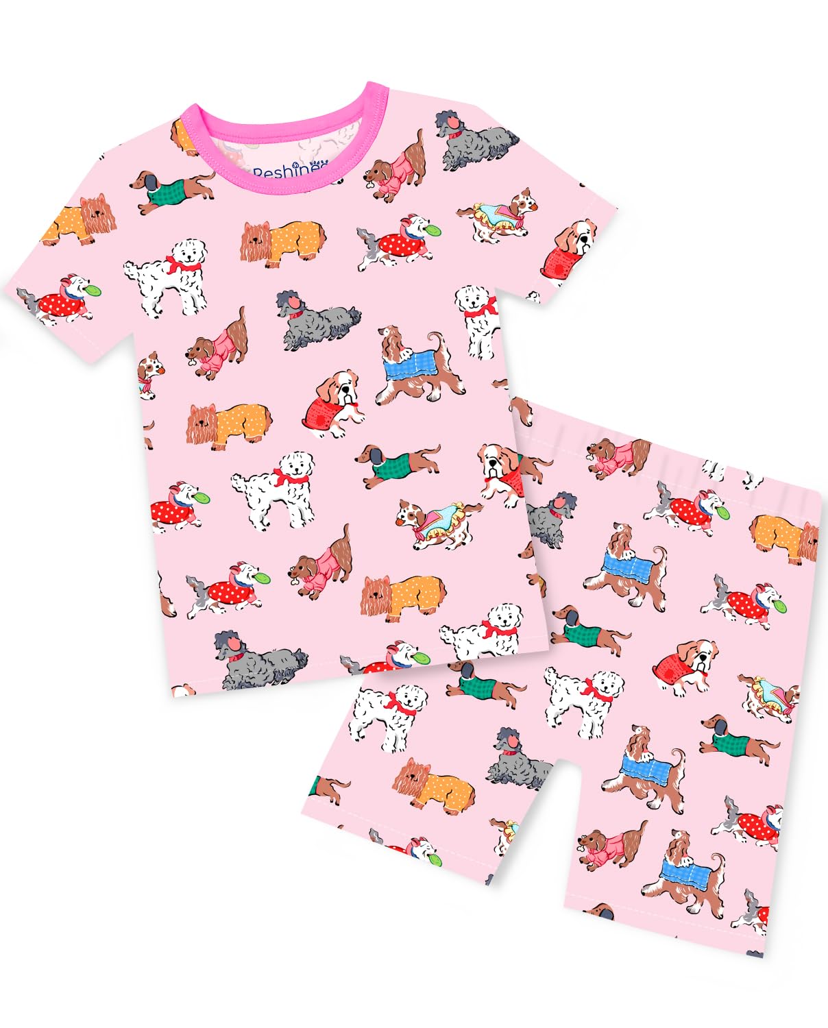 babee Reshinee Bamboo Viscose Toddler Unicorn Mermaid Girls Kids Pajamas Short Sleeve Summer Cool Snug fit Pjs, 2pcs