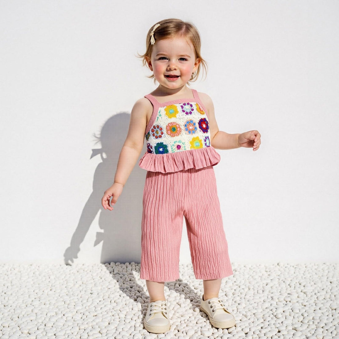 Baby Girl Outfits Crocheted Ruffled Camisole And Elastic Pants Set 6 12 18 24 Months 2 3 4 T WEBE CLOTHING