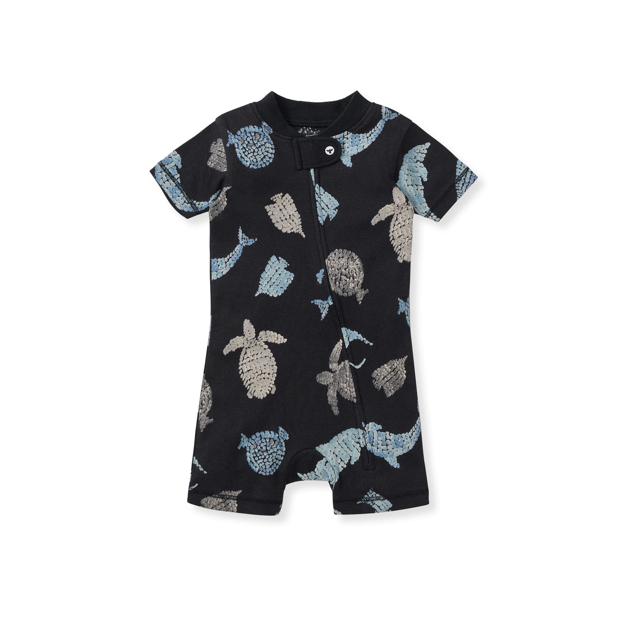 Burt's Bees Baby Short Sleeve Pajamas, Unisex One-Piece Sleeper Romper, 100% Organic Cotton Toddler Summer Clothes Outfit