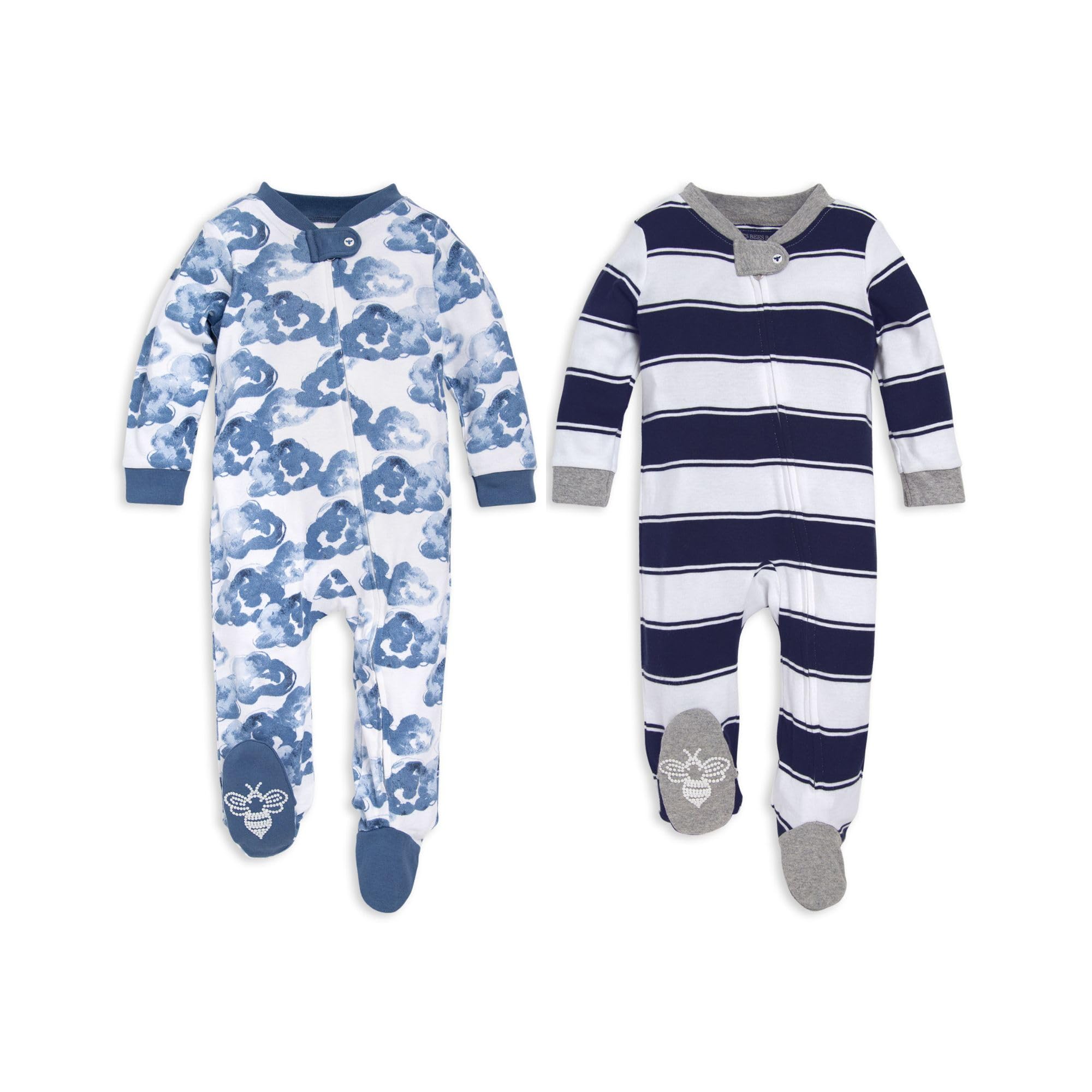 Burt's Bees Baby Organic Cotton Sleep and Play Footed Pajamas for Boys