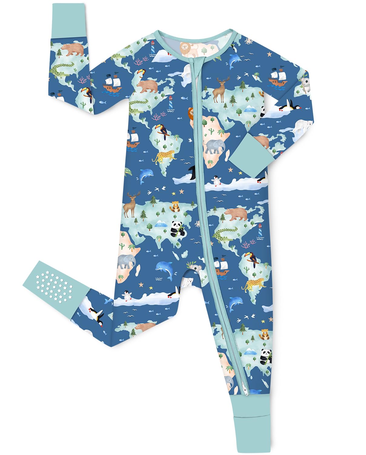 babee Reshinee Bamboo Viscose Baby Convertible Footie Pajama, Zipper Pajamas for Baby Boys & Girls, Sleep & Play Footed