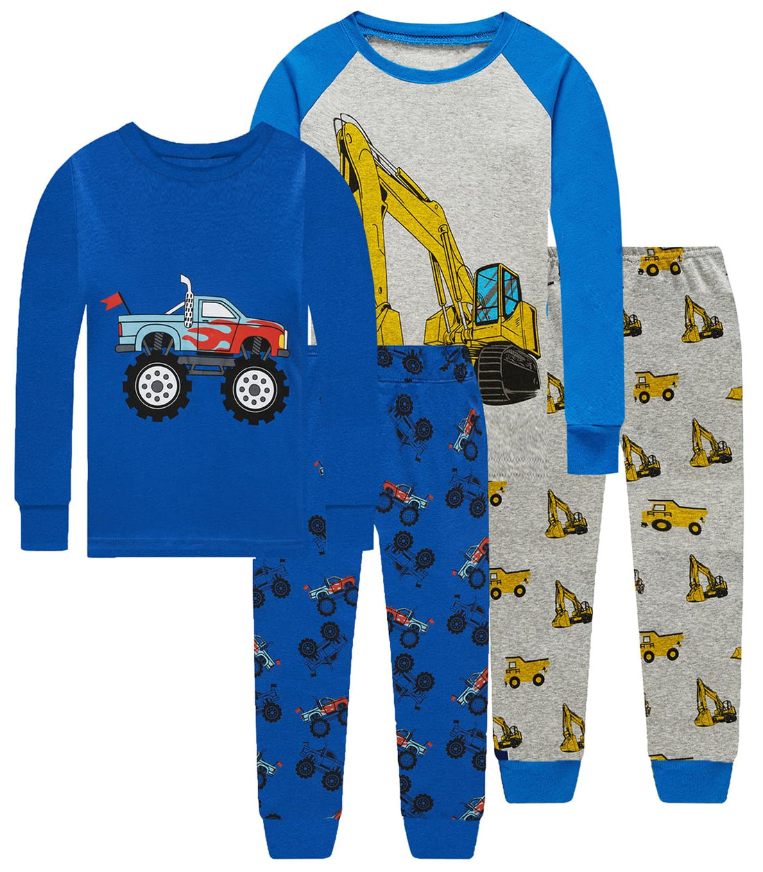 Little bety Cotton 4 Piece Pajamas Boys Long Sleeve Sets Toddler Boys Pjs Kids Sleepwear Sets