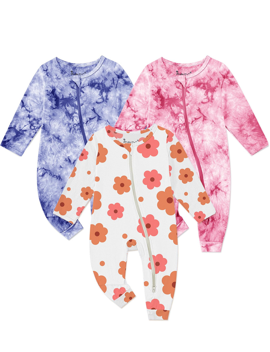 Baby Girls Boys Footless Romper 2 Way Zipper Soft Rayon Outfits, Outdoor Tie-dye Long Sleeve Clothes Jumpsuit WEBE CLOTHING