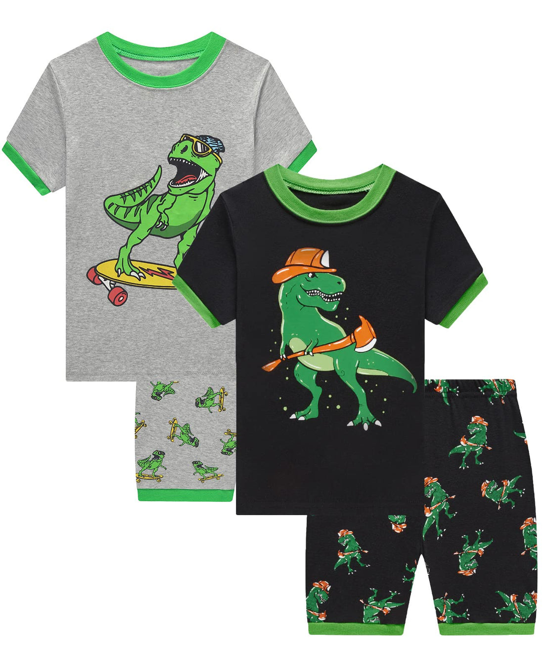 Dolphin&Fish Little Boys Cotton Short Pajamas 4 Piece Summer Kids Clothes Children Toddler Pjs