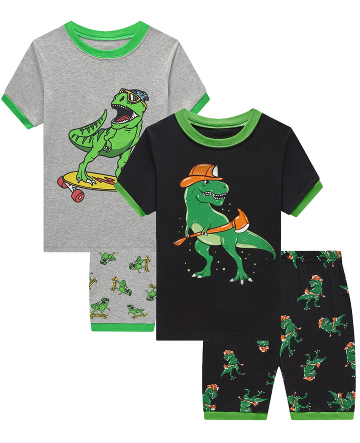 Dolphin&Fish Little Boys Cotton Short Pajamas 4 Piece Summer Kids Clothes Children Toddler Pjs