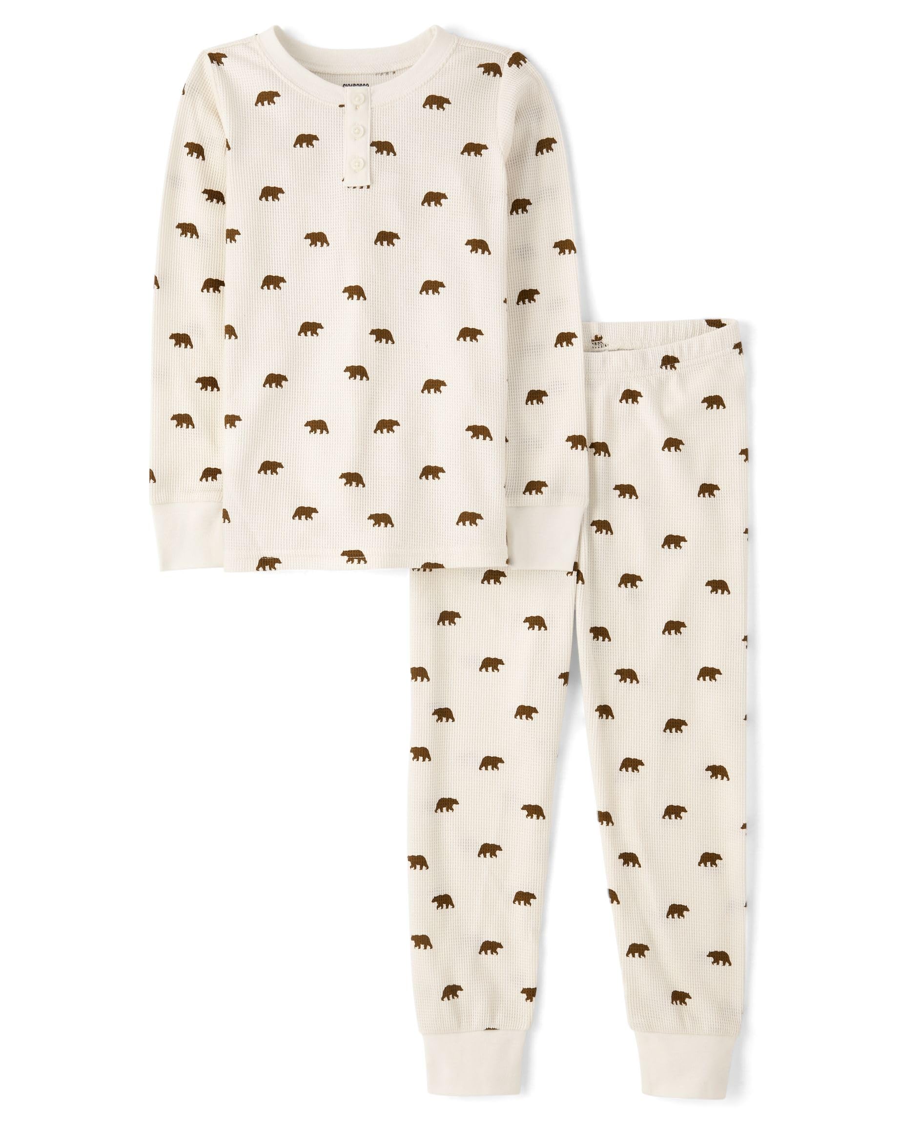 Gymboree Kids' And Toddler 100% Cotton Henley Long Sleeve Top and Pants, Gymmies Pajama Set
