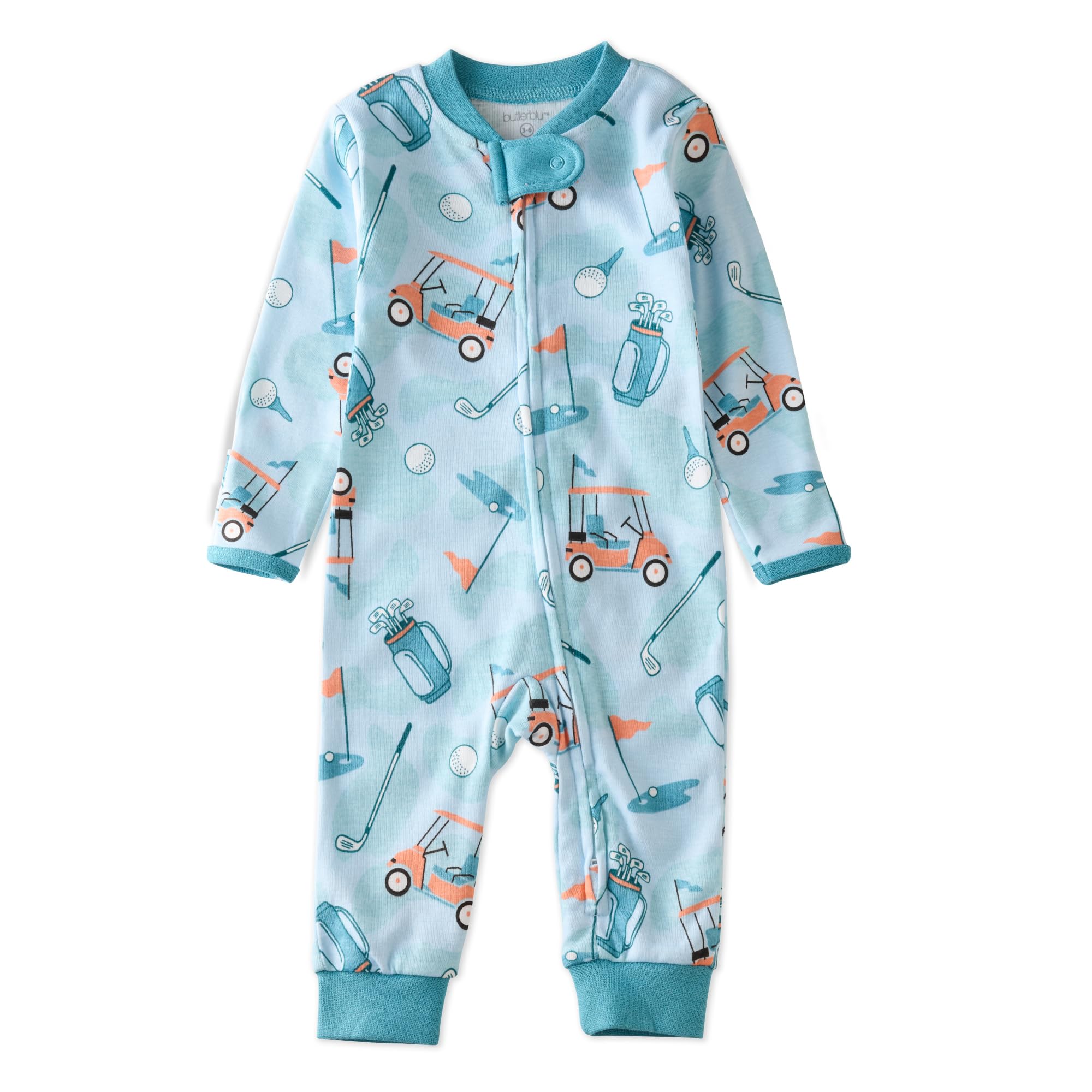 Butterblu Shadow Sleep & Play Baby Pajamas 100% Organic Cotton Two Way Zipper Sleeper Pajamas for Baby Boys & Girls