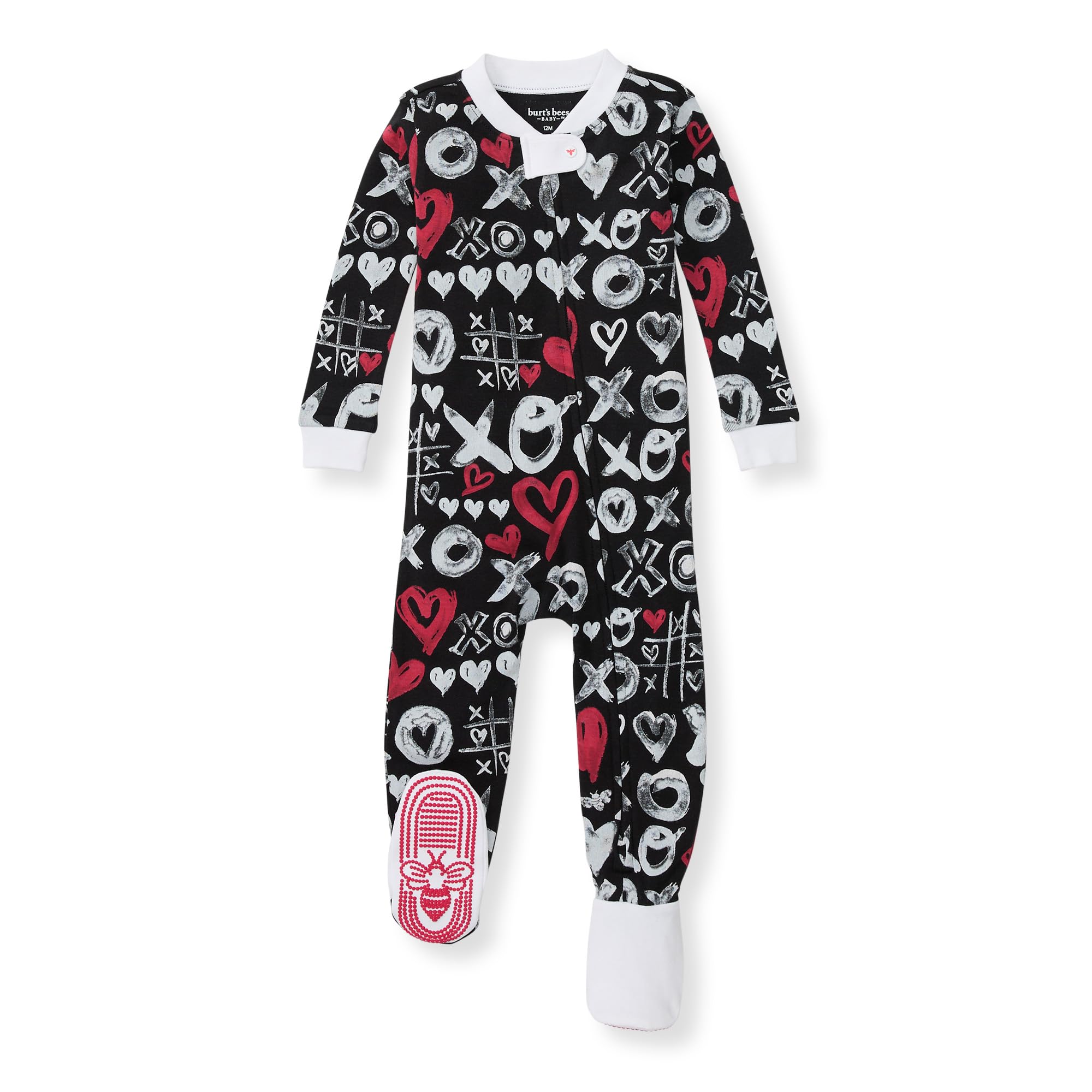 Burt's Bees Baby Organic Cotton Footed Pajamas for Boys, Zipper PJ Sleeper, Snug Fit Sleepwear with Non-Slip Bee Grips