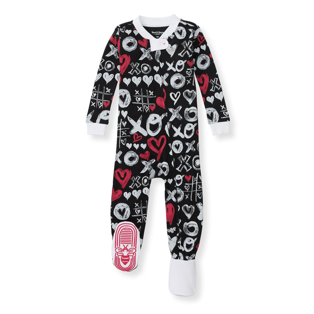 Burt's Bees Baby Organic Cotton Footed Pajamas for Boys, Zipper PJ Sleeper, Snug Fit Sleepwear with Non-Slip Bee Grips