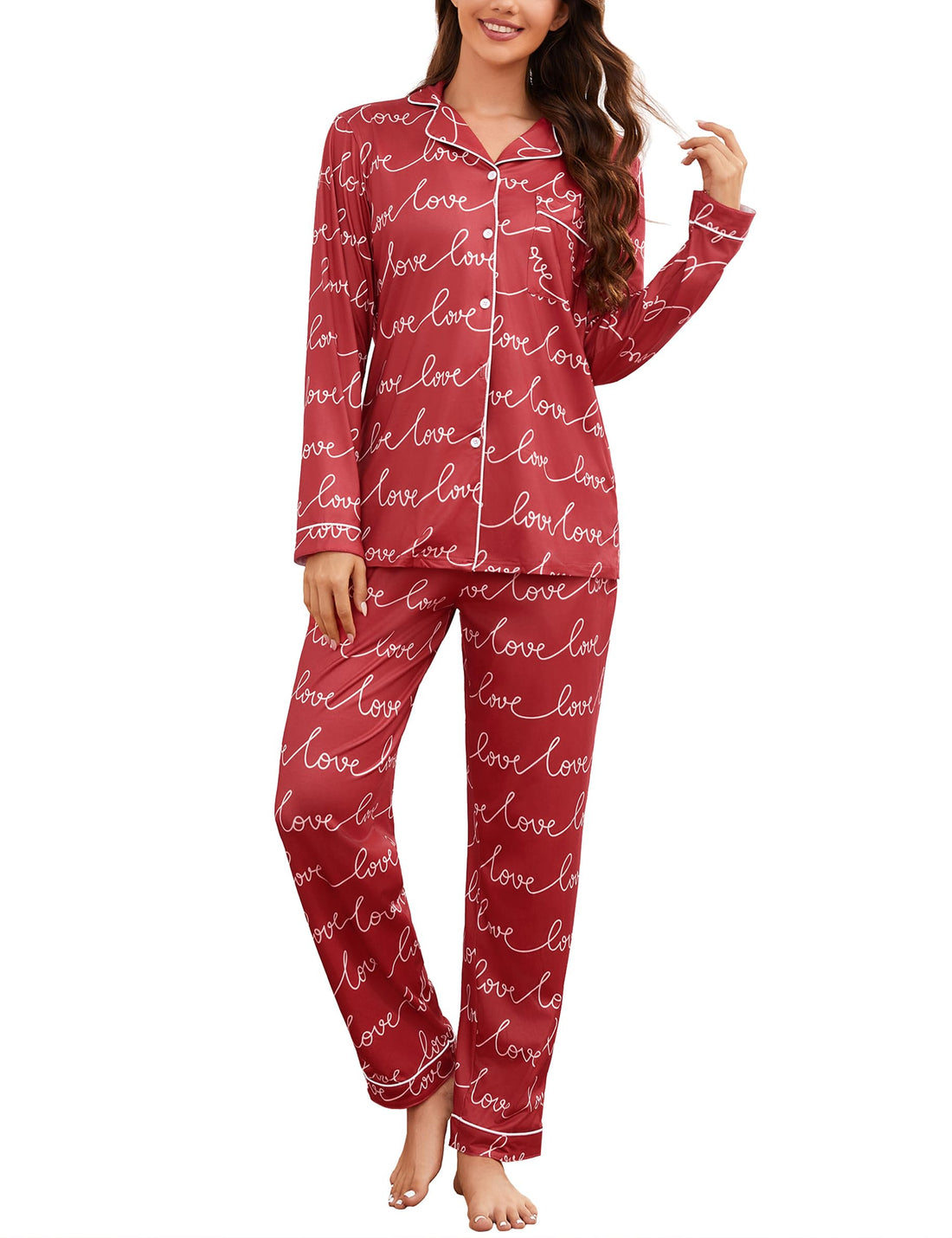 iClosam Christmas Family Matching Pajamas Long Sleeve Button Down Pj Set Festival Party Sleepwear