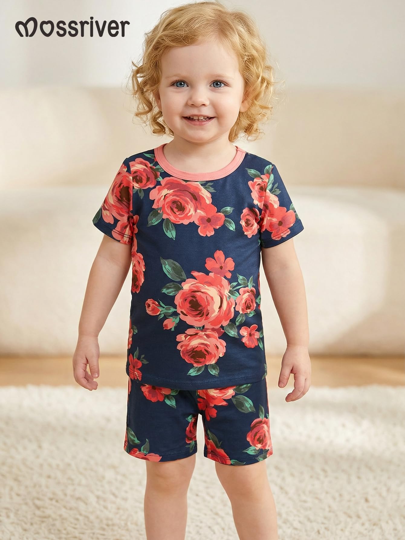 MOSSRIVER Family Pajamas Matching Sets Long Sleeve Henley Shirts Button Down Graphic Tops Cute Pjs Pants Sets Holiday Outfits