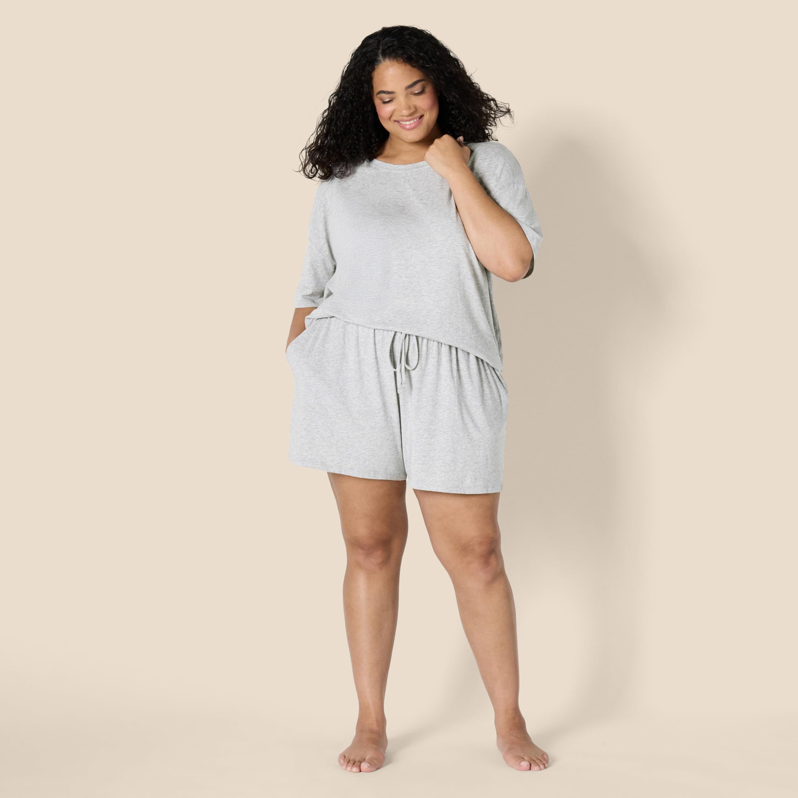 Amazon Essentials Women's Soft Cotton Blend Short Sleeve T-Shirt and Short Sleepwear Set