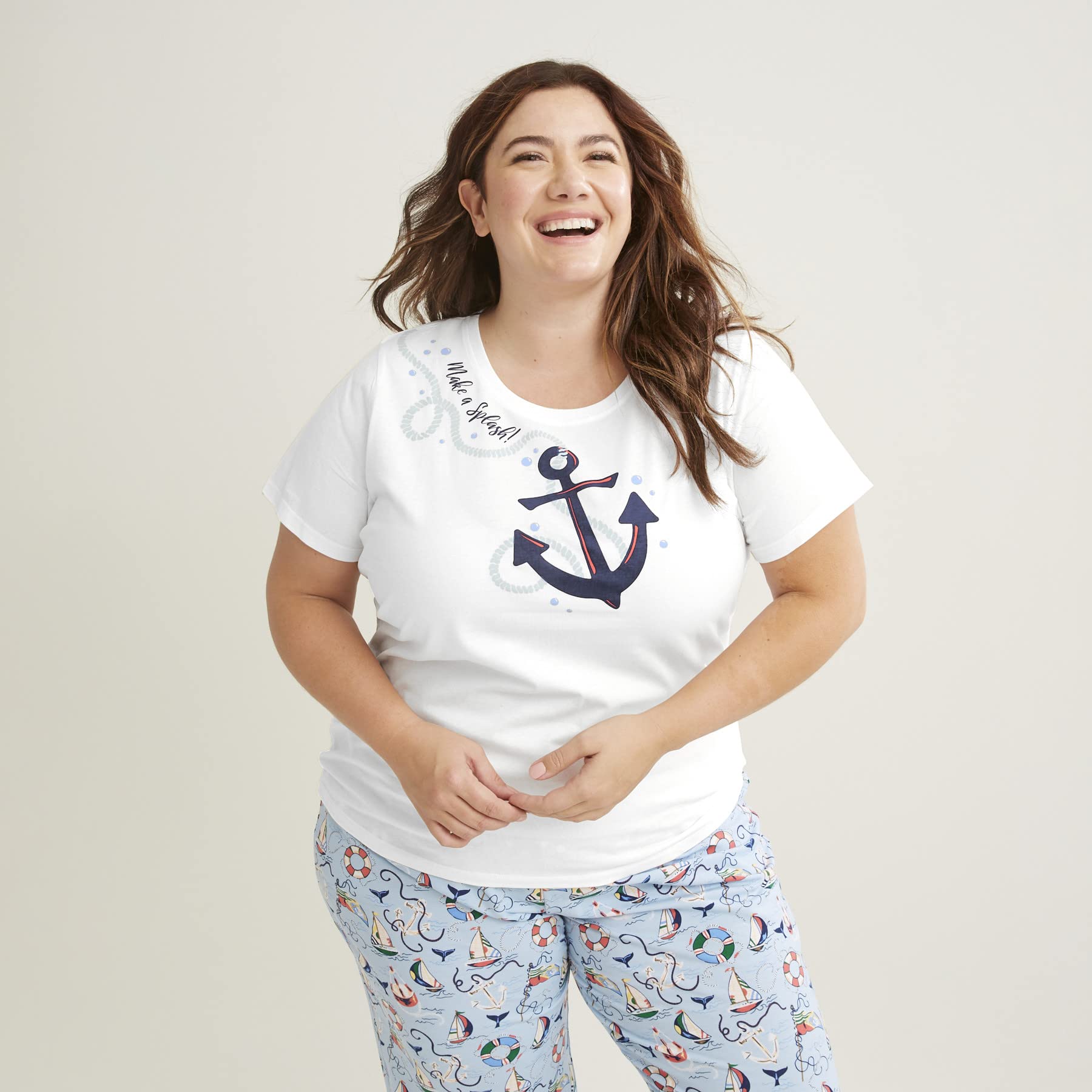 Vera Bradley Women's Cotton Short Sleeve Crewneck Pajama T-Shirt WEBE CLOTHING