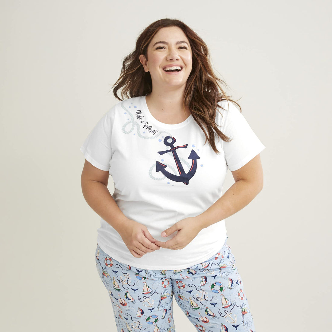 Vera Bradley Women's Cotton Short Sleeve Crewneck Pajama T-Shirt WEBE CLOTHING