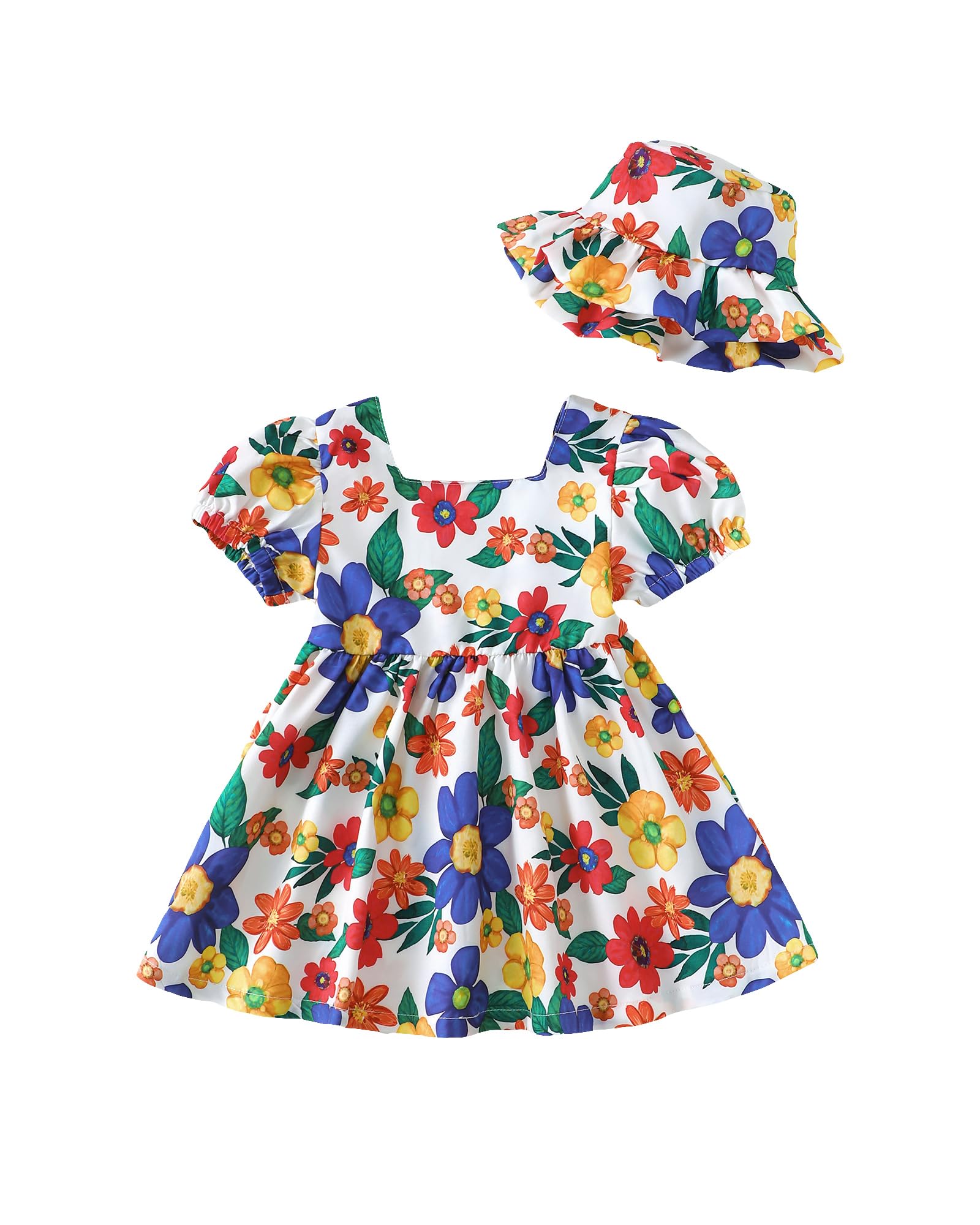 sweetabby Toddler Baby Girl Dresses Summer Clothes Boho Short Sleeve Dress Ruffle Infant Sundress Cute Girls Outfit WEBE CLOTHING