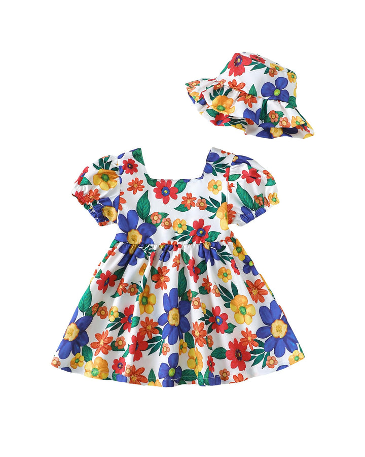 sweetabby Toddler Baby Girl Dresses Summer Clothes Boho Short Sleeve Dress Ruffle Infant Sundress Cute Girls Outfit WEBE CLOTHING