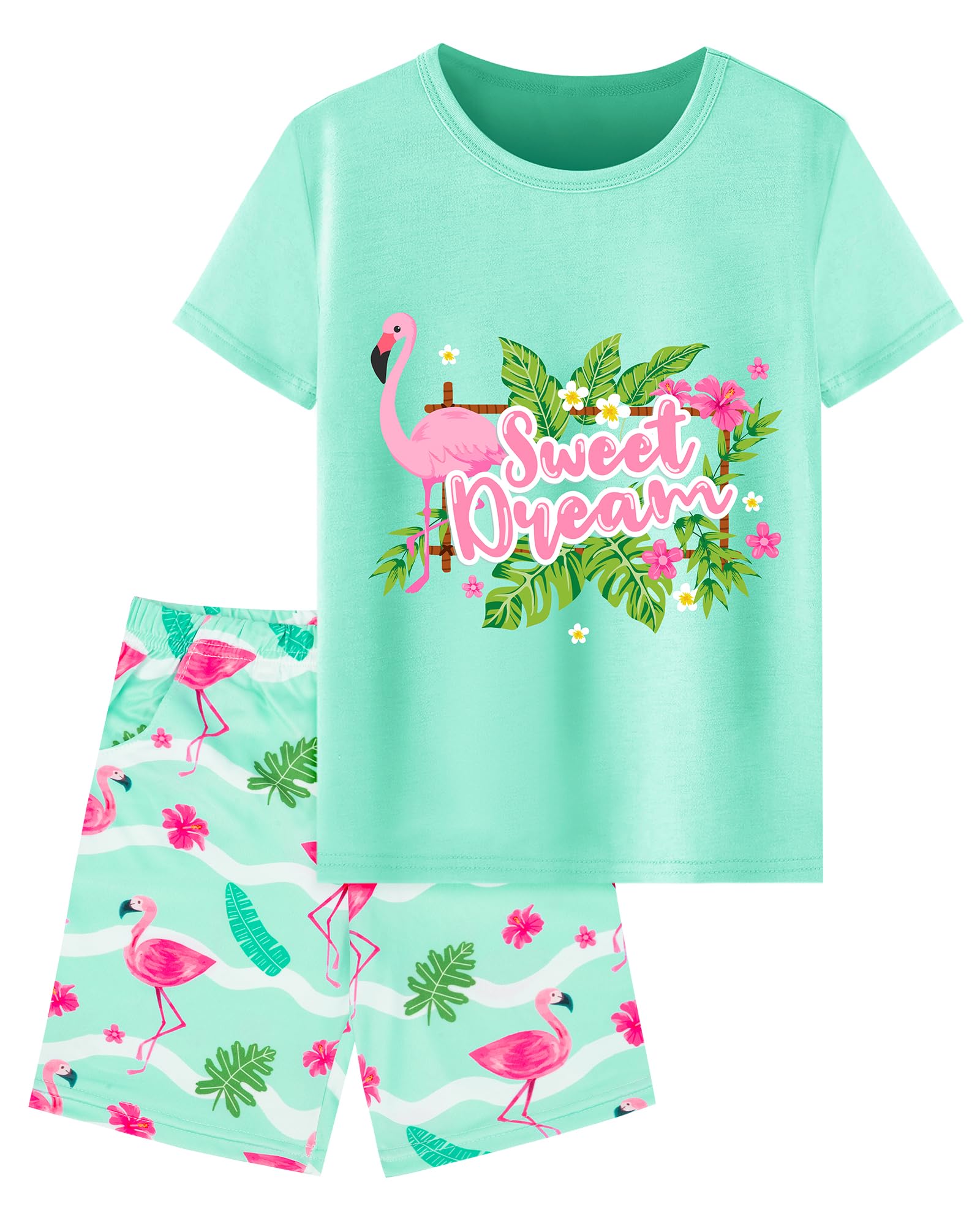 Sylfairy Girls Pajamas Short Sleeve Toddler Girls Summer Short Sets Sleepwear Clothes Kids Pajamas