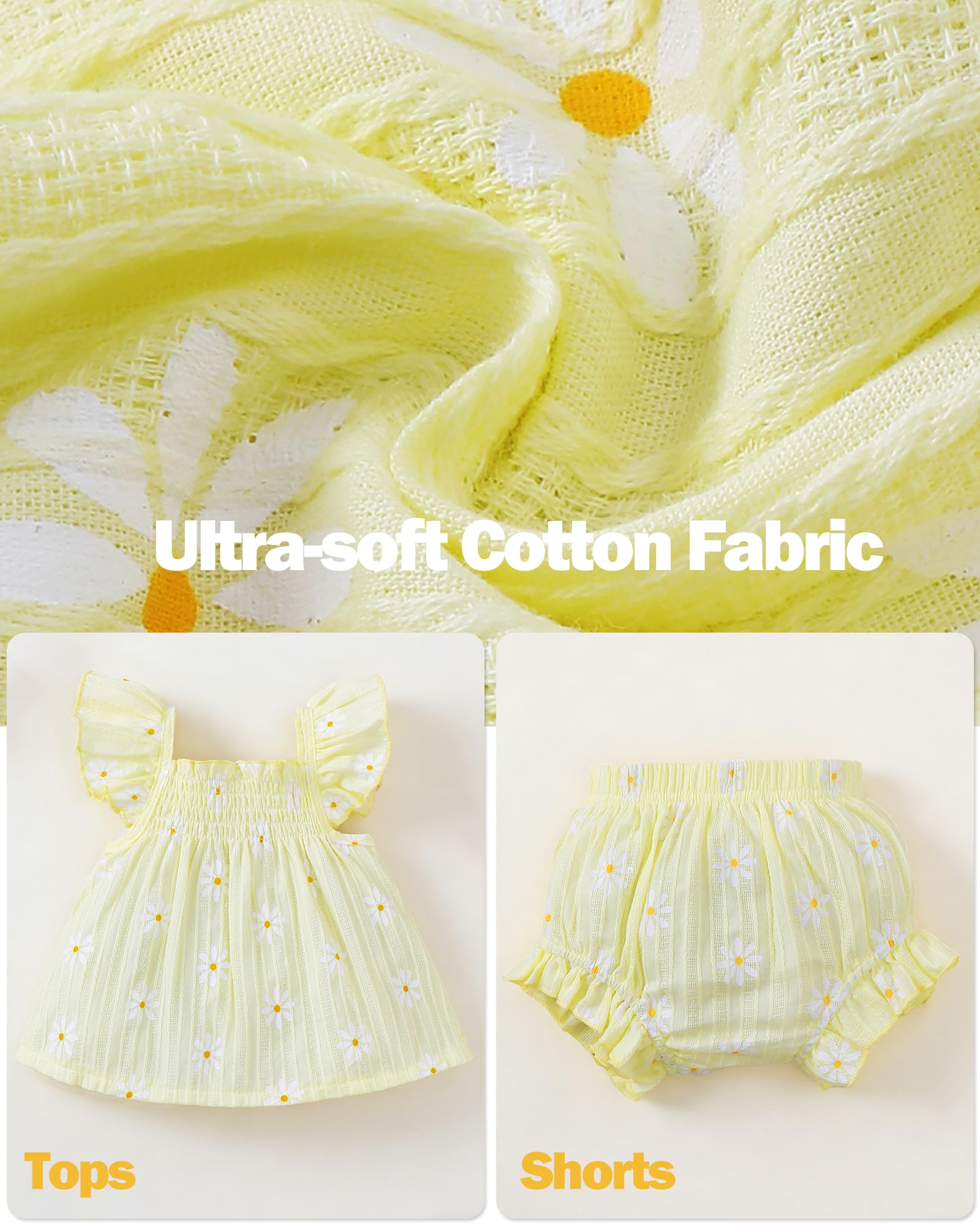 Jecson Newborn Baby Girl Summer Clothes Infant Girl Outfits Sleeveless Ruffle Top and Bloomers Shorts Set 0 3 6 12 Month WEBE CLOTHING