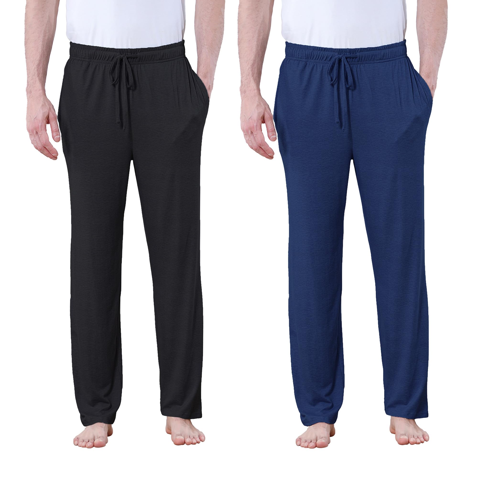 DITOK Men's Lightweight Pajama Pants Soft Lounge Sleep Joggers Adjustable Drawstring & Pockets All-Season Sleepwear