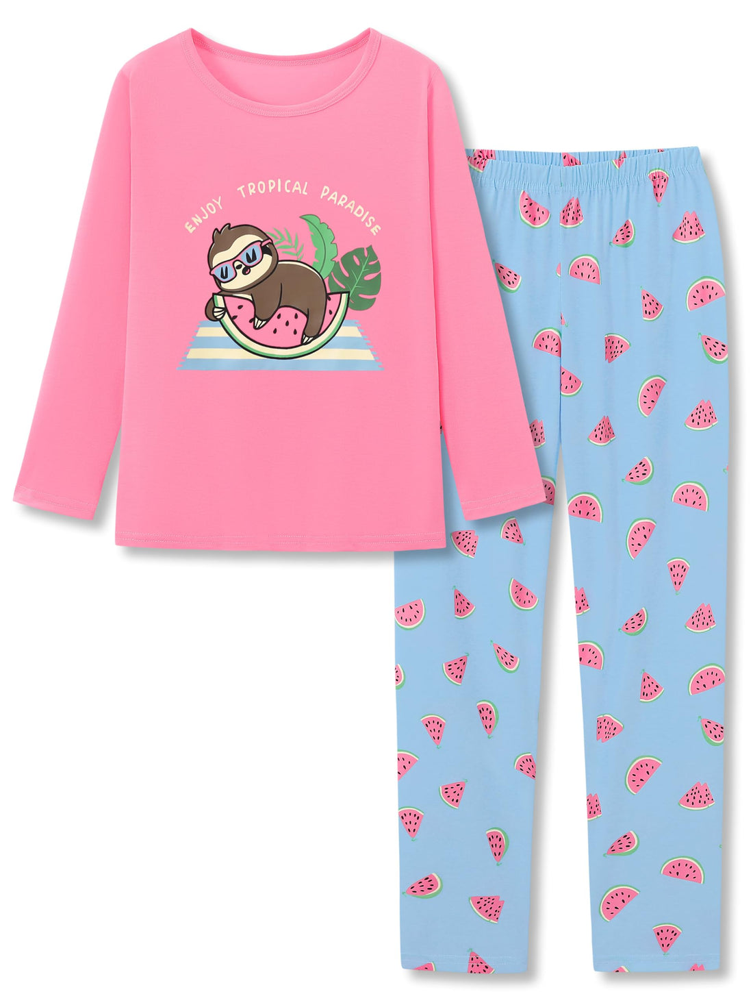 Tebbis Trendy Tie Dye Spiral Pajamas for Girls 2-Piece Soft Long Sleeve & Pants PJ Set Jammies Size 6-18
