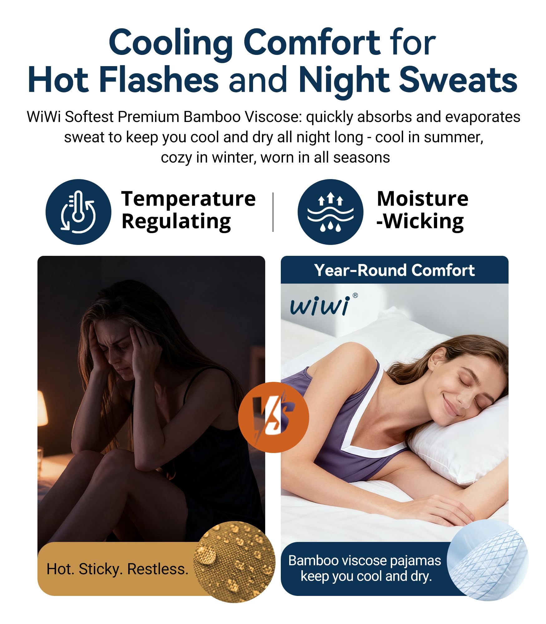WiWi Tank Nightgown for Women Soft Comfy Sleeveless Sleep Gowns Viscose from Bamboo Cooling Sleepwear S-XXL WEBE CLOTHING