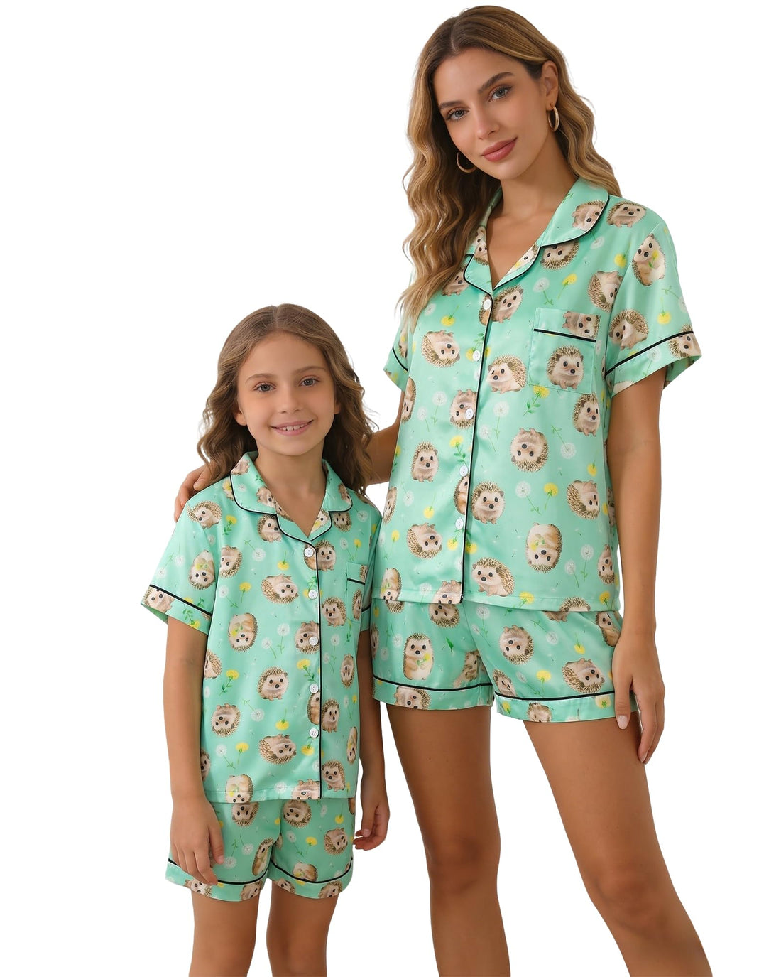 MyFav Mommy and Me Pajamas Set Mother Daughter Matching Family Sleepwear Button Down Nightwear WEBE CLOTHING