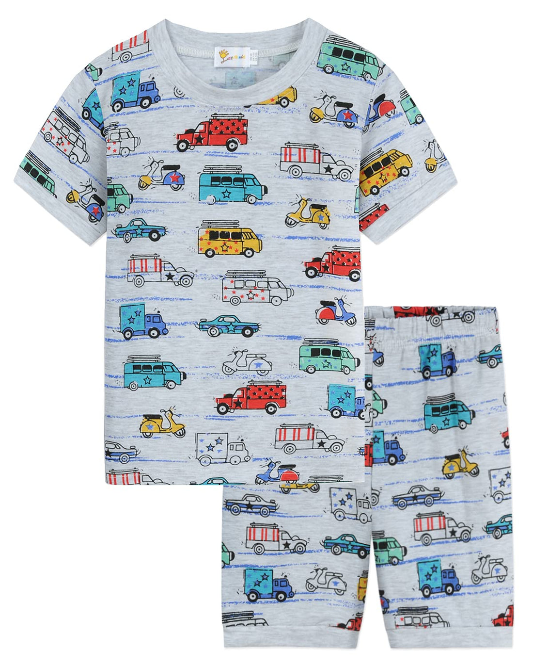 Little Hand Toddler Boys Pajamas Kids Dinosaur Summer PJS Monster Truck Boy Tractor Jammies Hockey Short Sets 2-7 Years