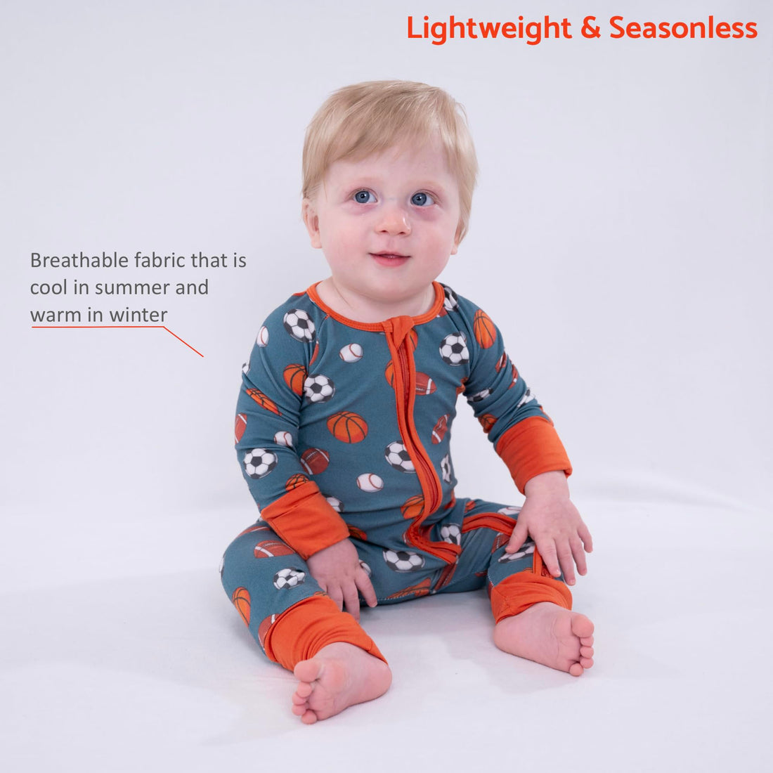 LollyBanks Baby Pajamas, Long Sleeve Baby Romper with 2-Way Zipper, 95% Viscose from Bamboo and 5% Spandex, Infant Sleepers