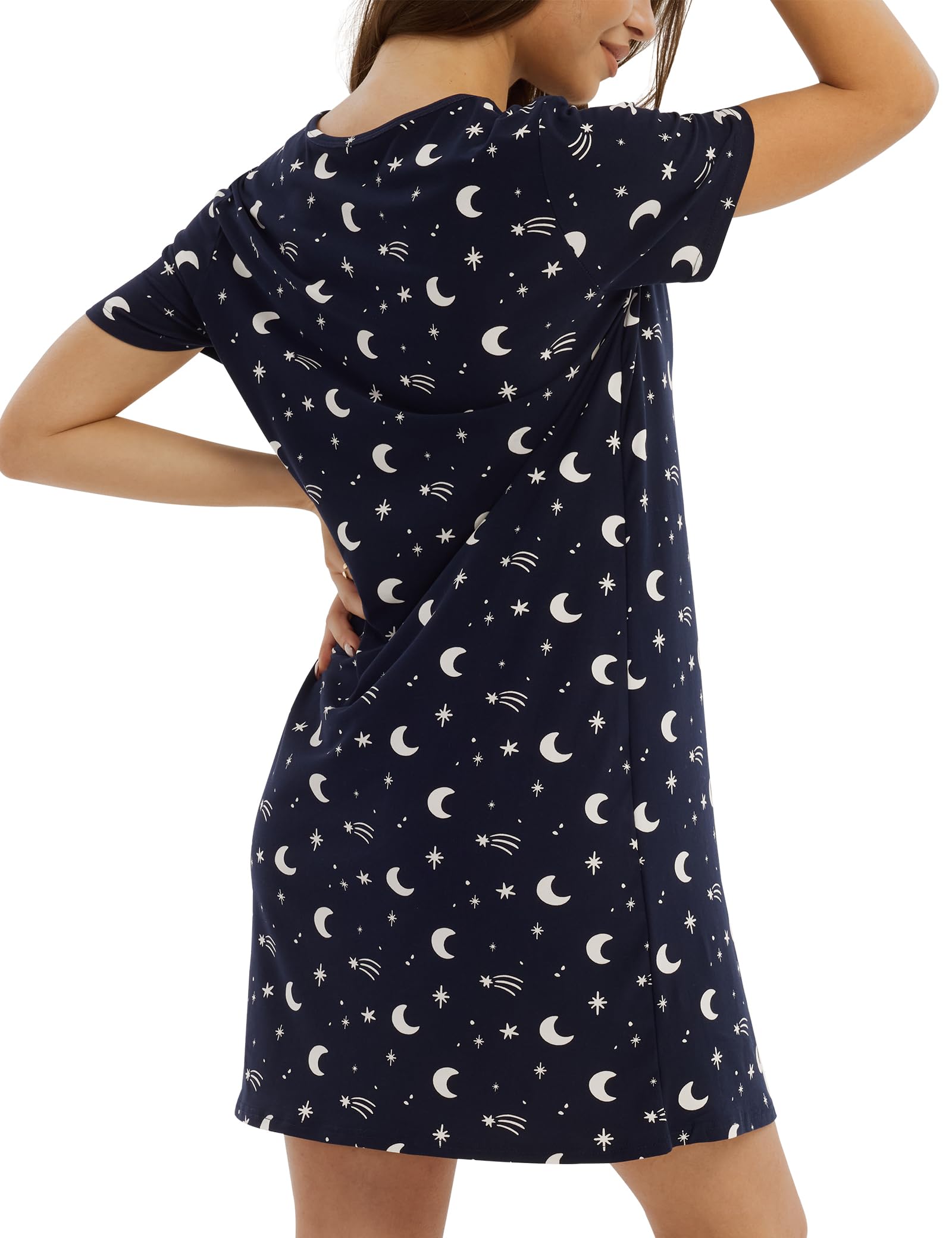 3 Pack Nightgowns for Women Short Sleeve Womens Sleep Shirts Soft NightShirt Pajama Dress Casual Sleepwear