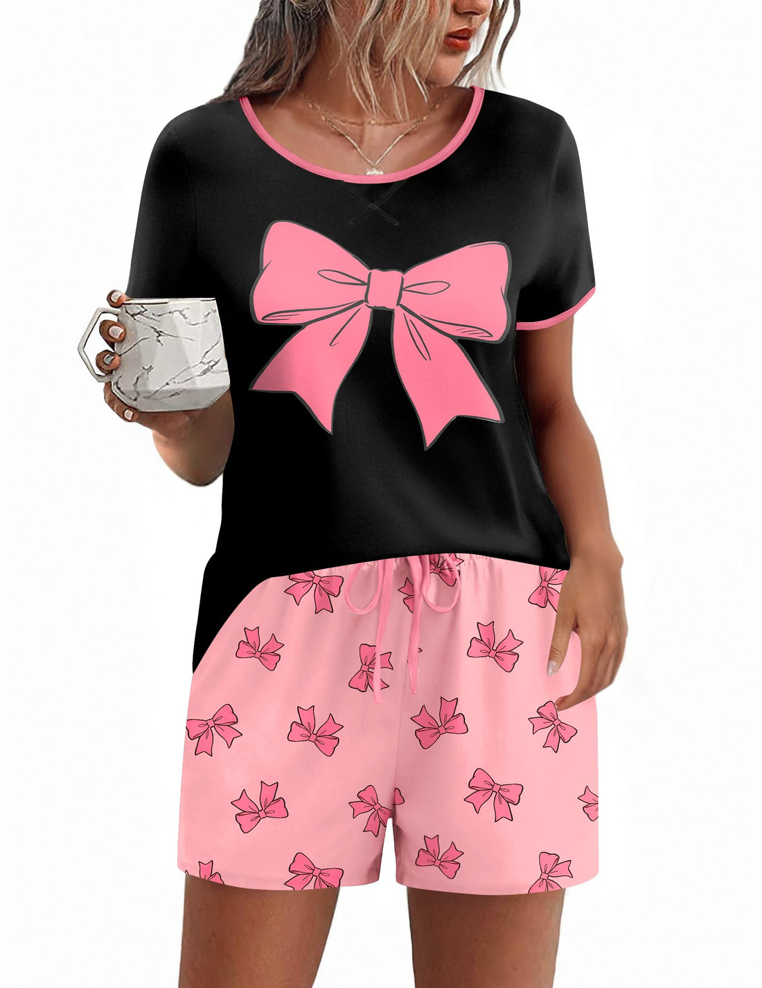 Ekouaer Women Pajama Set Casual Short Set