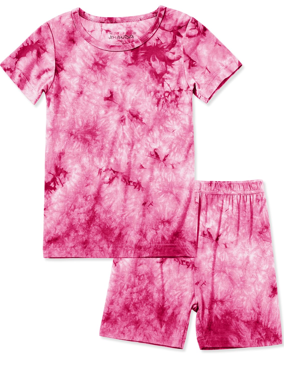 Jimonda Baby/Toddler Soft Sleepwear Short sleeve Kids Cool Pajama Outdoor 2-Piece Shirt&Shorts Casual sets Tie Dye PJ