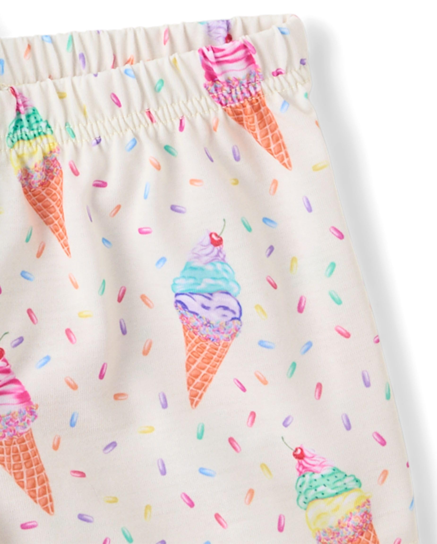 The Children's Place Girls' Short Sleeve Top and Shorts,2 Piece Pajama Set