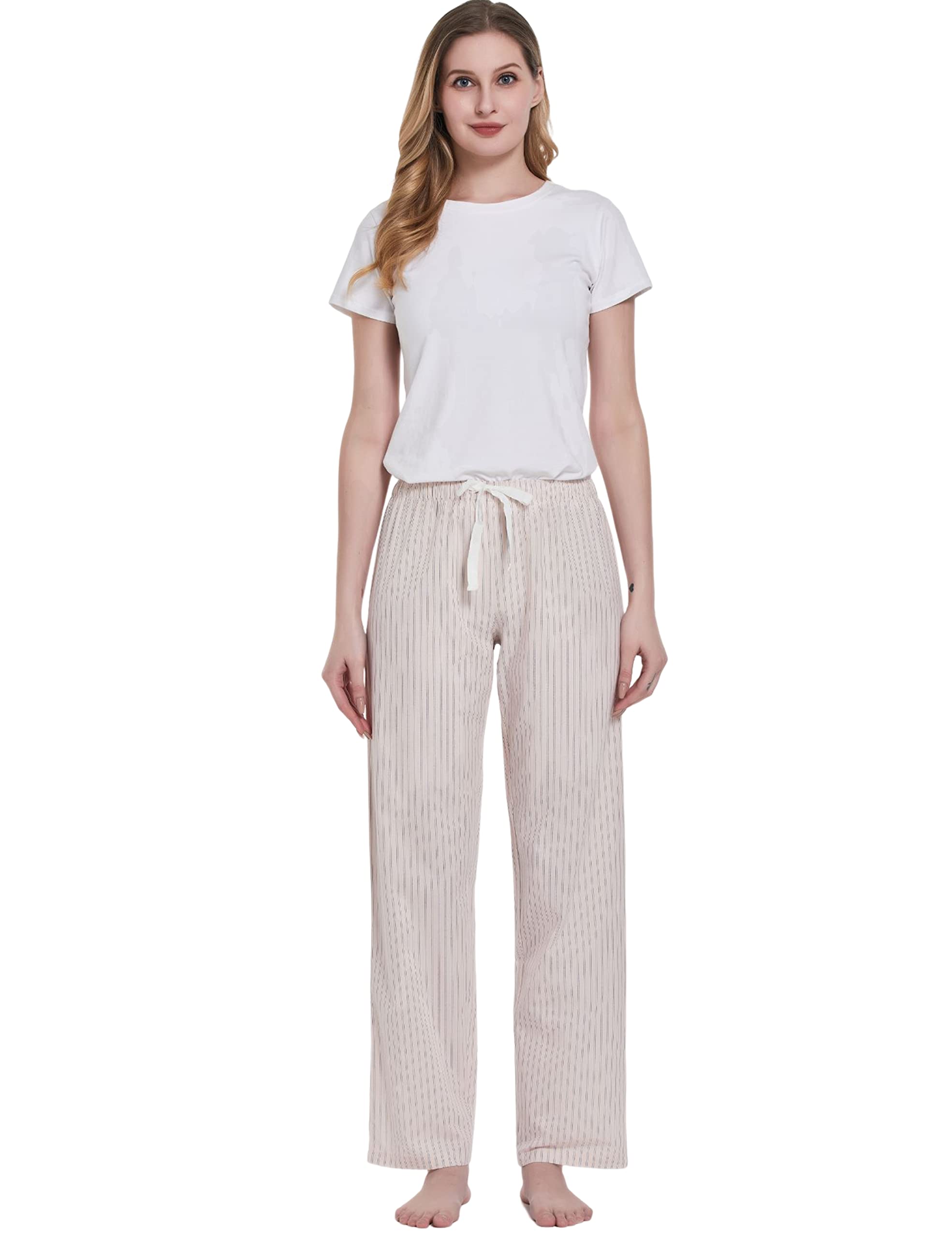 CYZ Women's 100% Cotton Woven Poplin Sleep Pajama Pants
