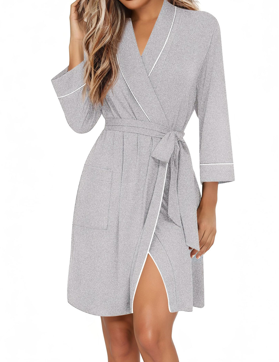 Ekouaer Women Robes Bathrobe Short Kimono Robe Soft Bathrobes with Pockets WEBE CLOTHING
