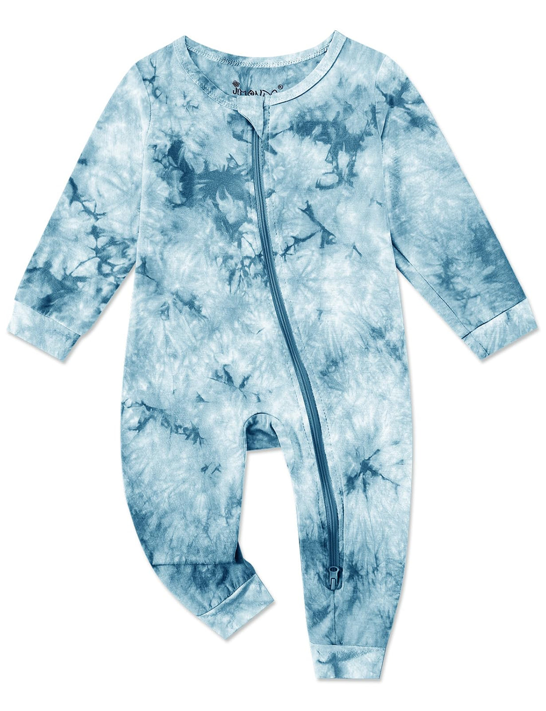 Jimonda Baby Girls Boys Footless Pajamas,Rayon From Bamboo Pjs 2 Way Zipper Long Sleeve Soft Sleeper,Infant Tie-dye Romper