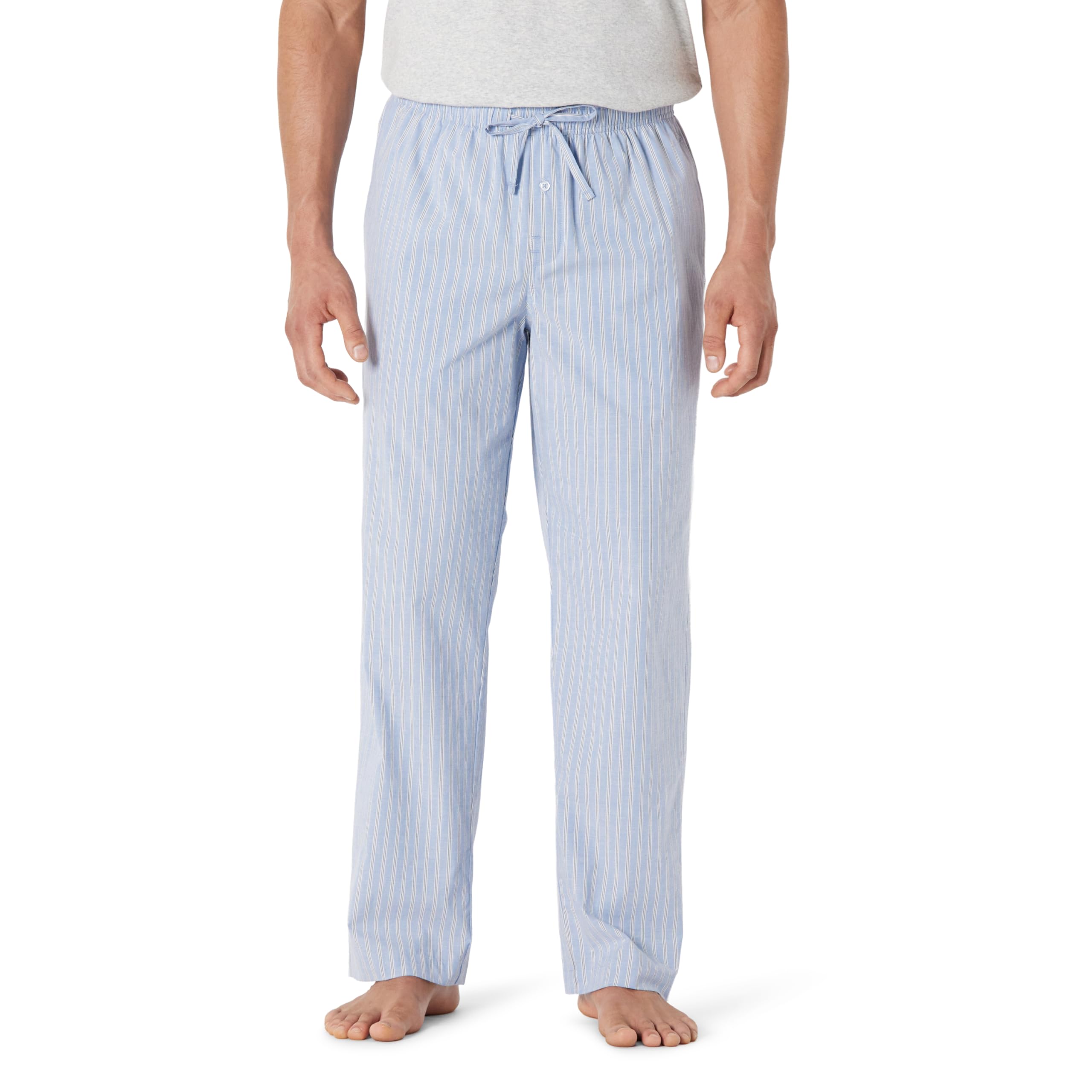 Amazon Essentials Men's Cotton Poplin Straight-Fit Pajama Pants with Pockets, Elastic Waist, Drawstring WEBE CLOTHING