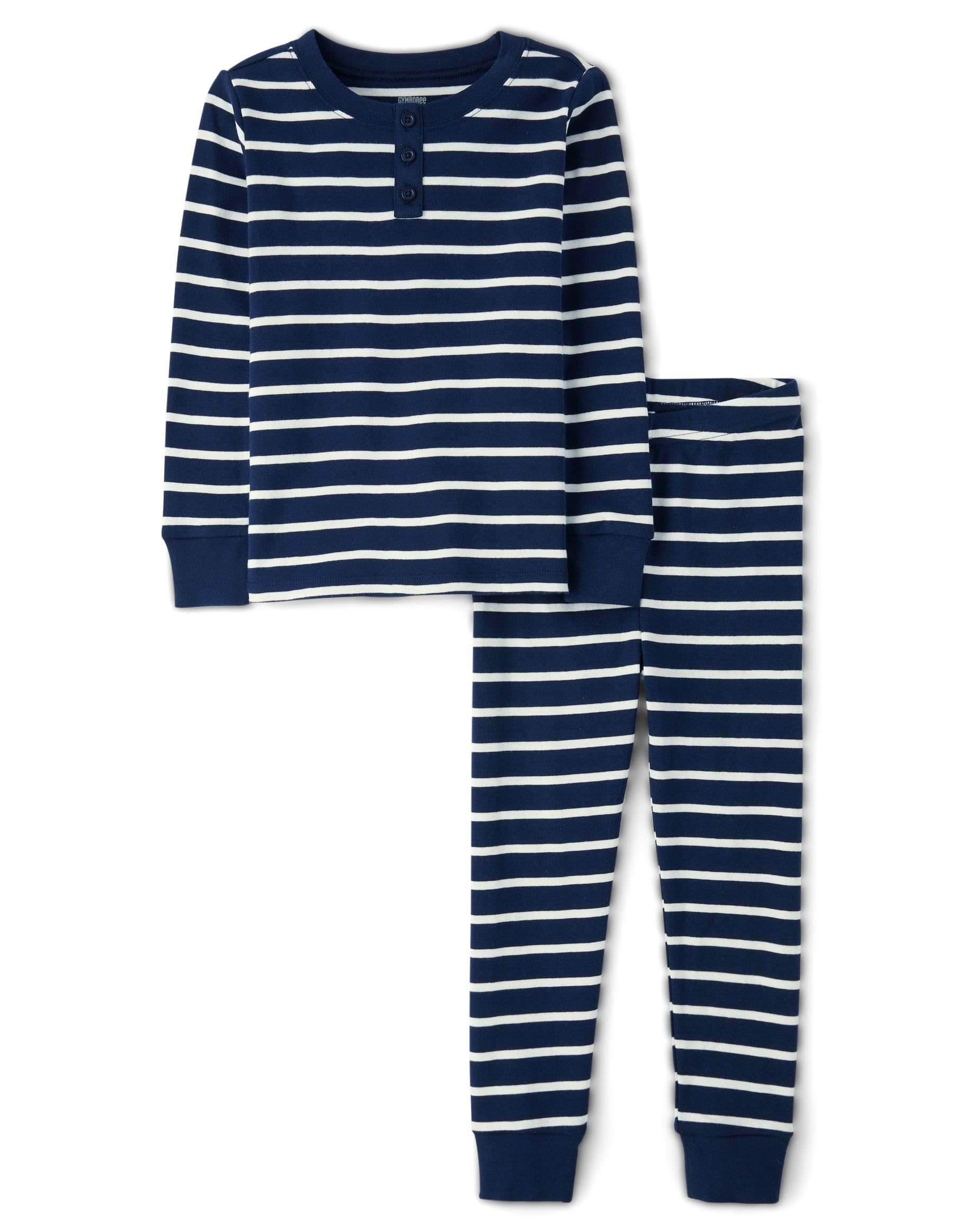 Gymboree Kids' And Toddler 100% Cotton Henley Long Sleeve Top and Pants, Gymmies Pajama Set