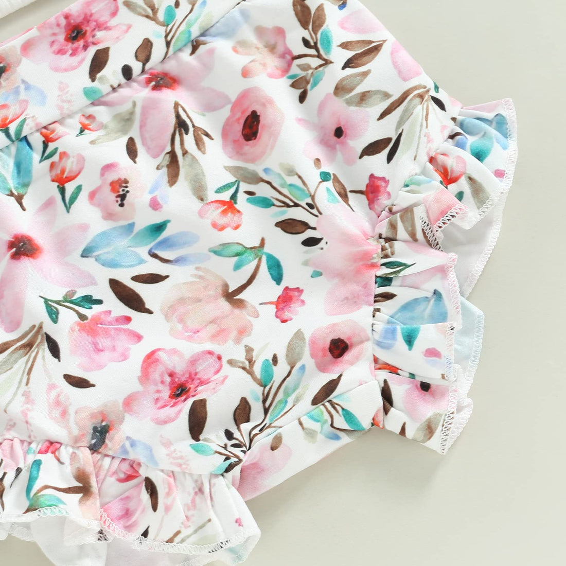 Newborn Baby Girl Summer Clothes Sleeveless Floral Top Ribbed Shorts Boho Outfit Set WEBE CLOTHING