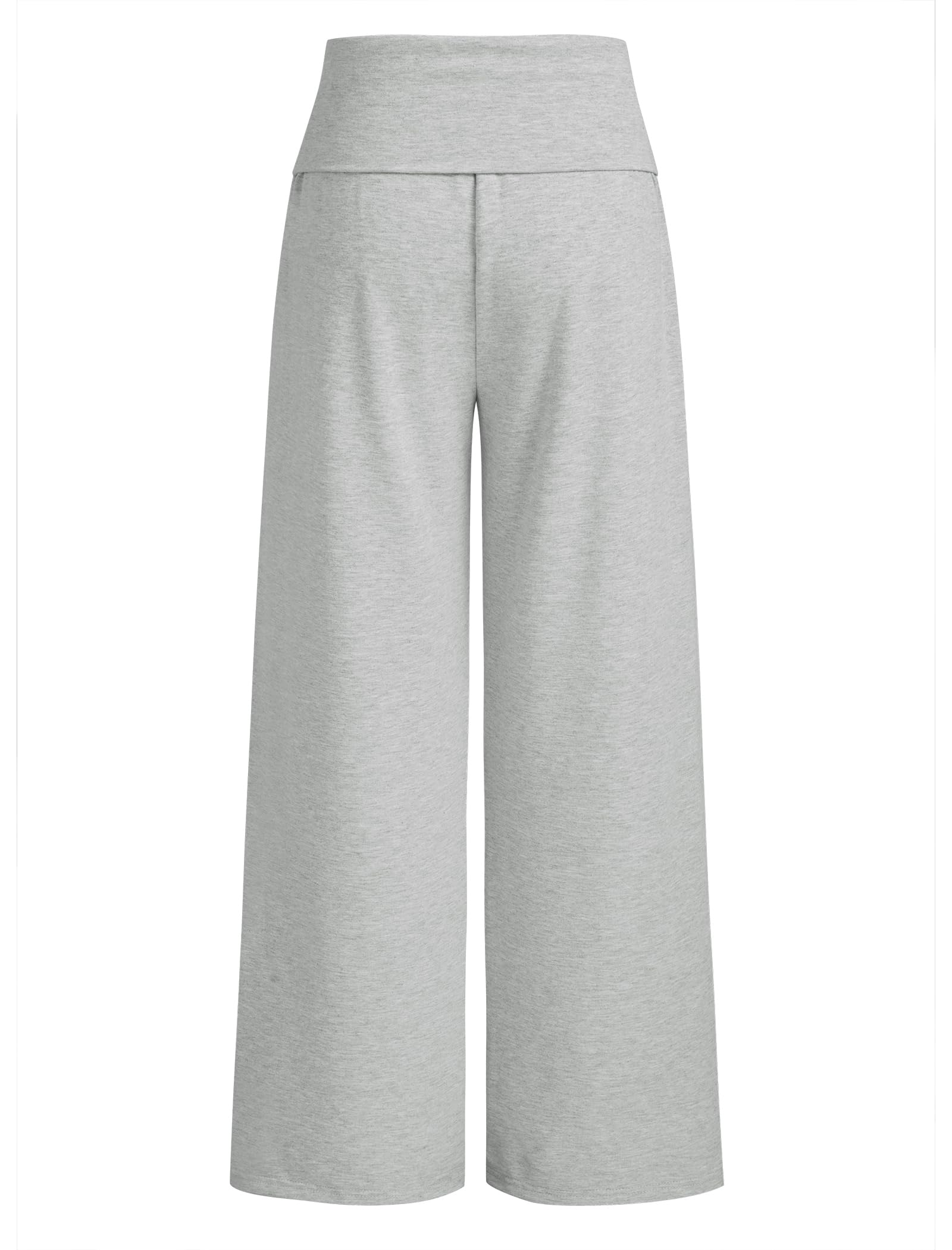 ZAFUL Women's Striped Pants Casual Fold Waist Wide Leg Pants Lightweight Comfy Stretchy Loose Lounge Pajama Pants