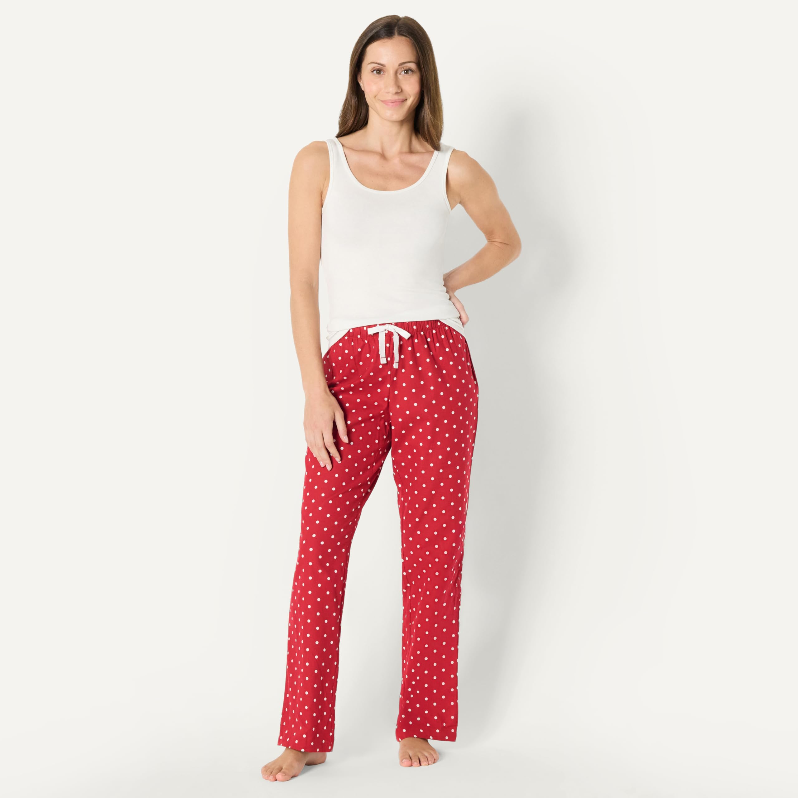 Amazon Essentials Women's Relaxed-Fit Brushed Flannel Pajama Sleep Pant with Drawstring