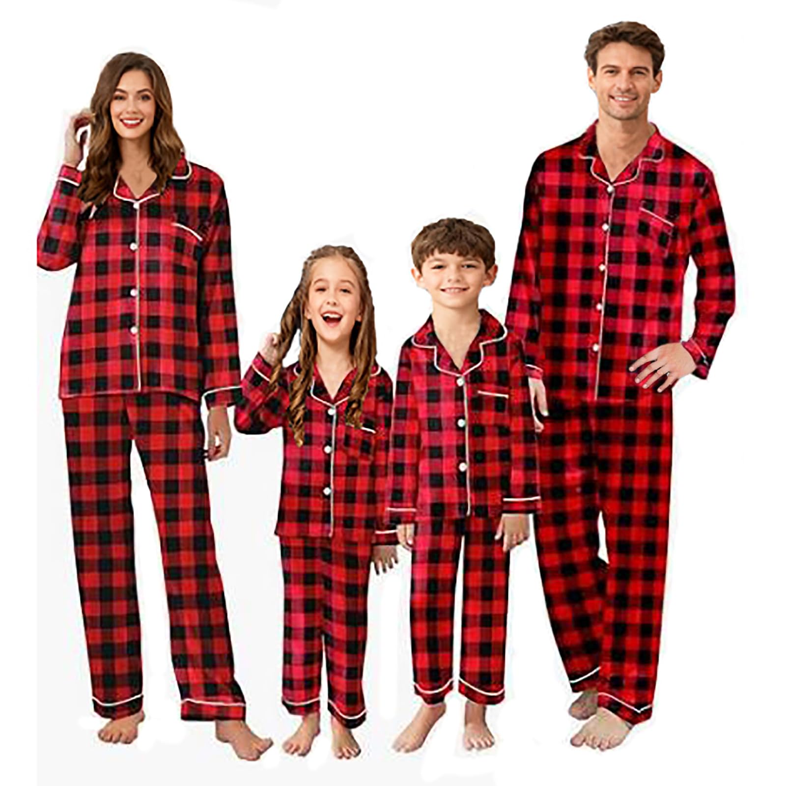 OAKFashion Christmas Family Pajamas Holiday Christma Pajama Family Matching Pjs Set Sleepwear Xmas Jammies