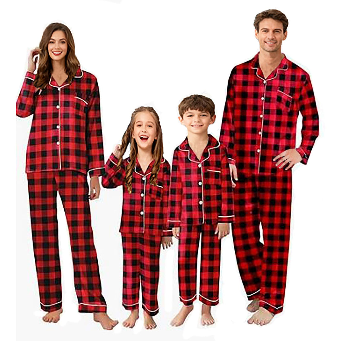 OAKFashion Christmas Family Pajamas Holiday Christma Pajama Family Matching Pjs Set Sleepwear Xmas Jammies