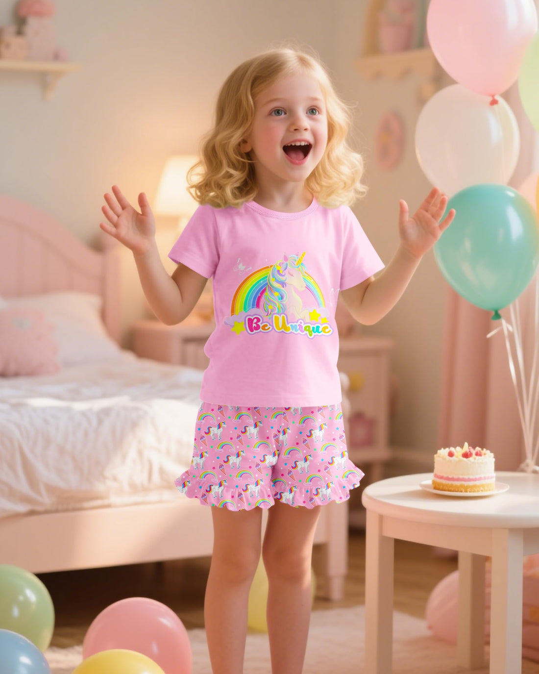 Sylfairy Girls Pajamas Summer Toddler Girl Pajamas Sets Short Sleeve Girls' Cute Sleepwear Pjs