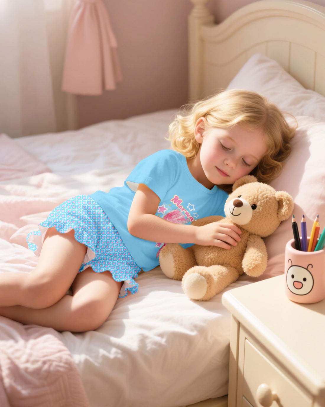 Sylfairy Girls Pajamas Summer Toddler Girl Pajamas Sets Short Sleeve Girls' Cute Sleepwear Pjs