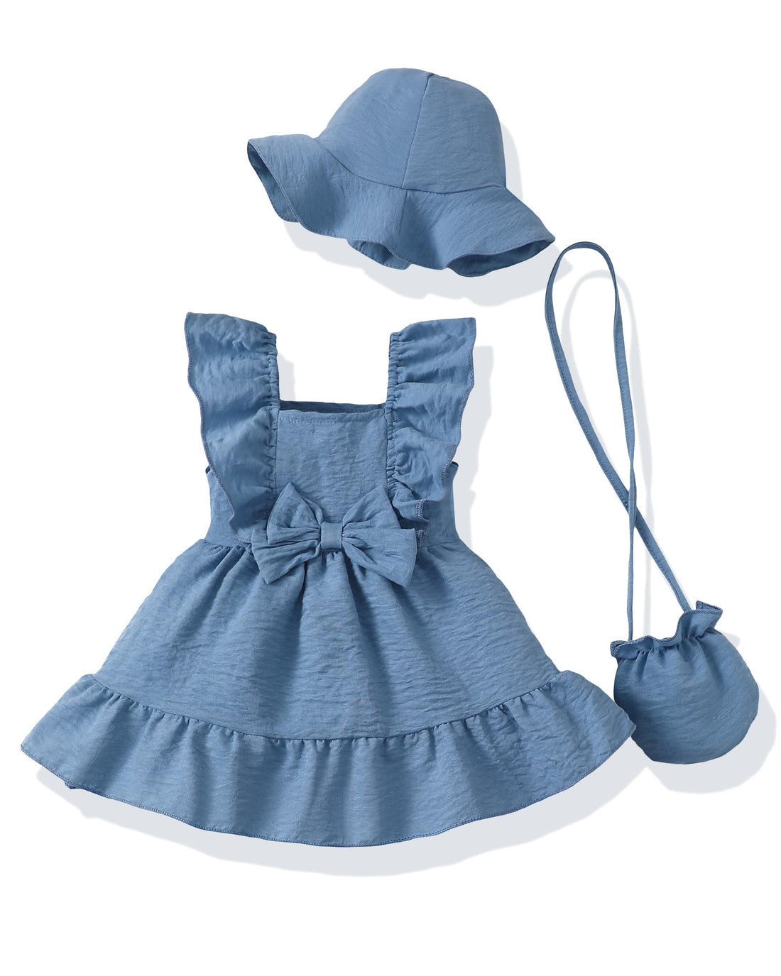 Renotemy Newborn Infant Baby Girl Dresses Summer Outfits Boho Casual Sundress Gifts Toddler Clothes for Girl with Hat and Bag WEBE CLOTHING