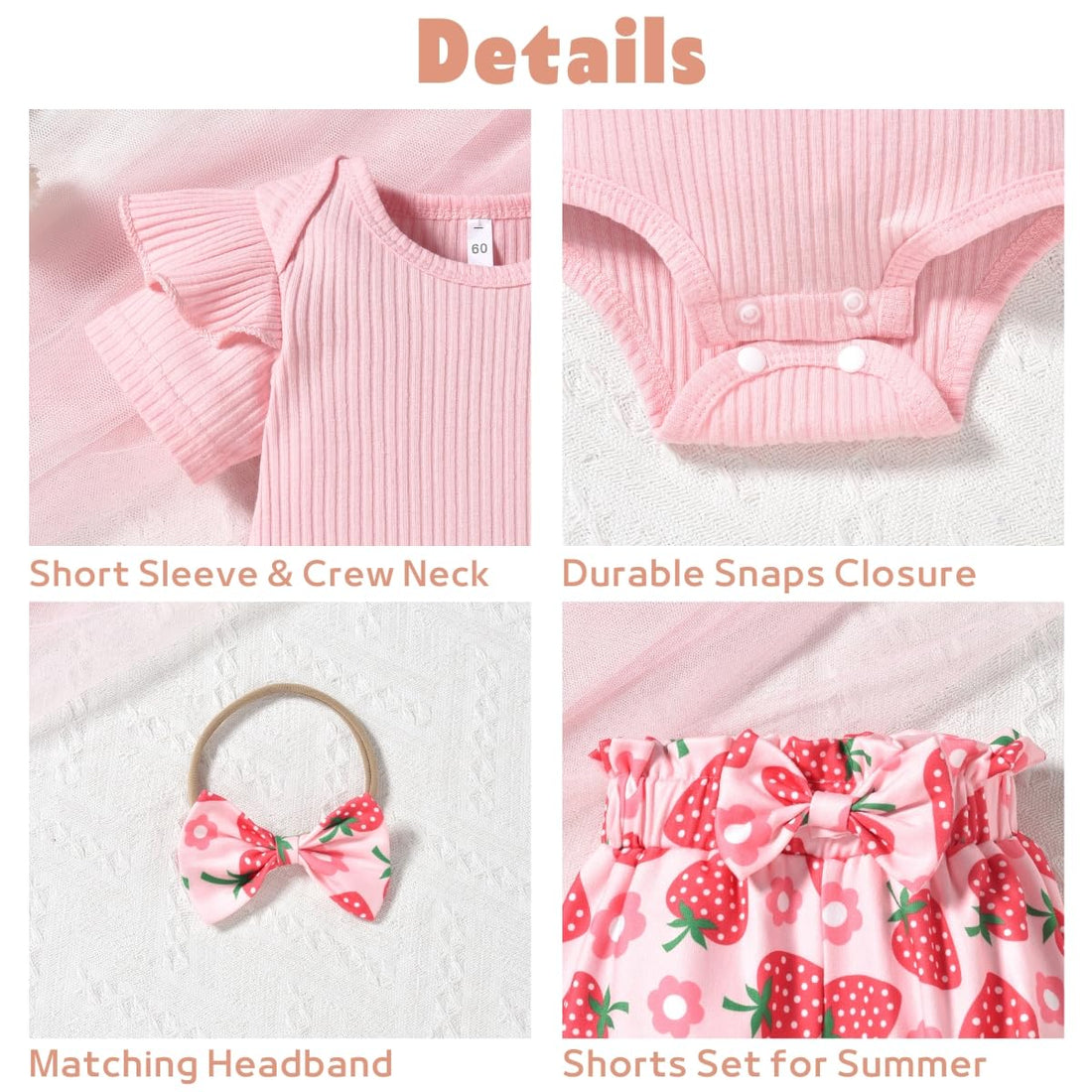 Aalizzwell Baby Girls Ribbed Bodysuit Bloomer Shorts Outfits Summer Clothes WEBE CLOTHING