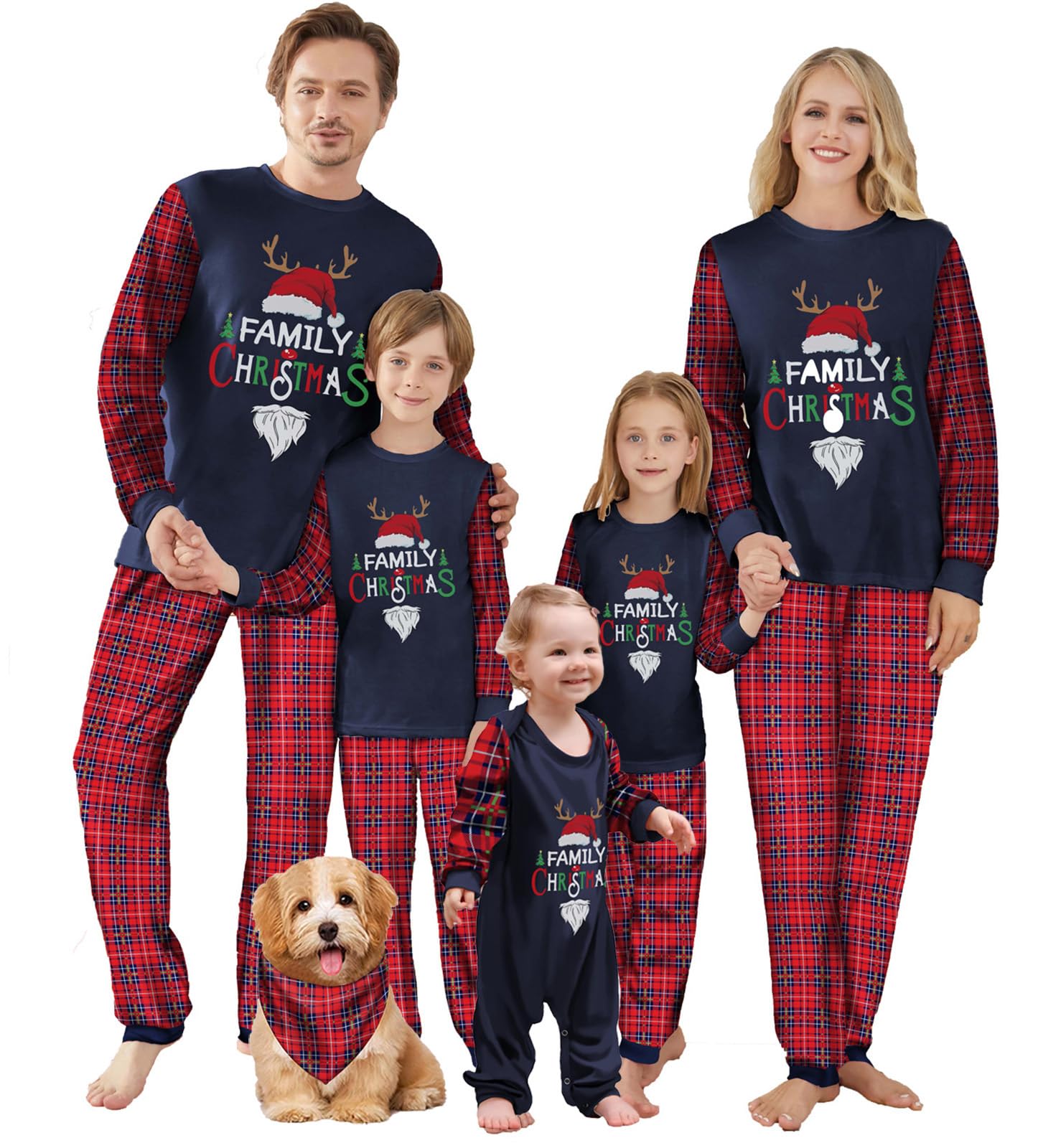 WephuPSho Christmas Family Matching Pajamas, Festive Xmas Jammies Sets for the Whole Family, Holiday Pjs Christmas