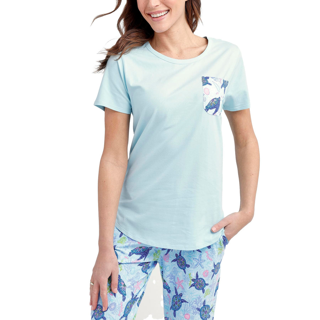 Vera Bradley Women's Cotton Short Sleeve Crewneck Pajama T-Shirt WEBE CLOTHING